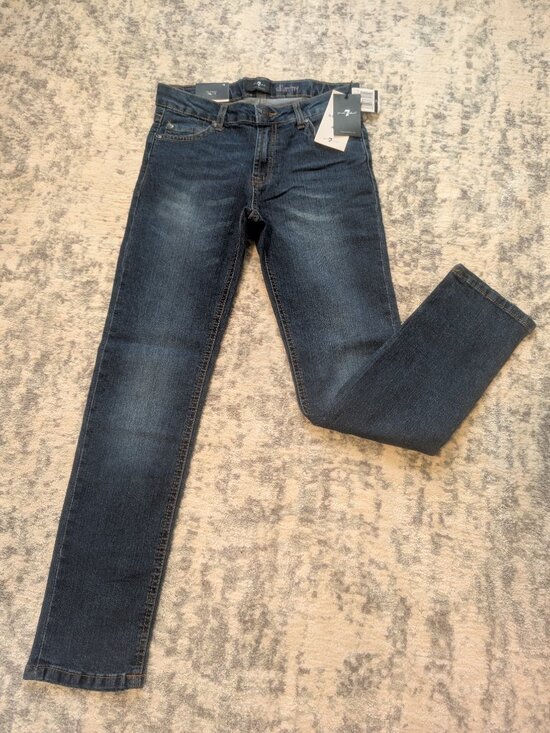 7 For All Mankind Other - 7 For All Mankind Slimmy Jeans Boys Size 10 NWT Slim Straight Dark Wash Denim